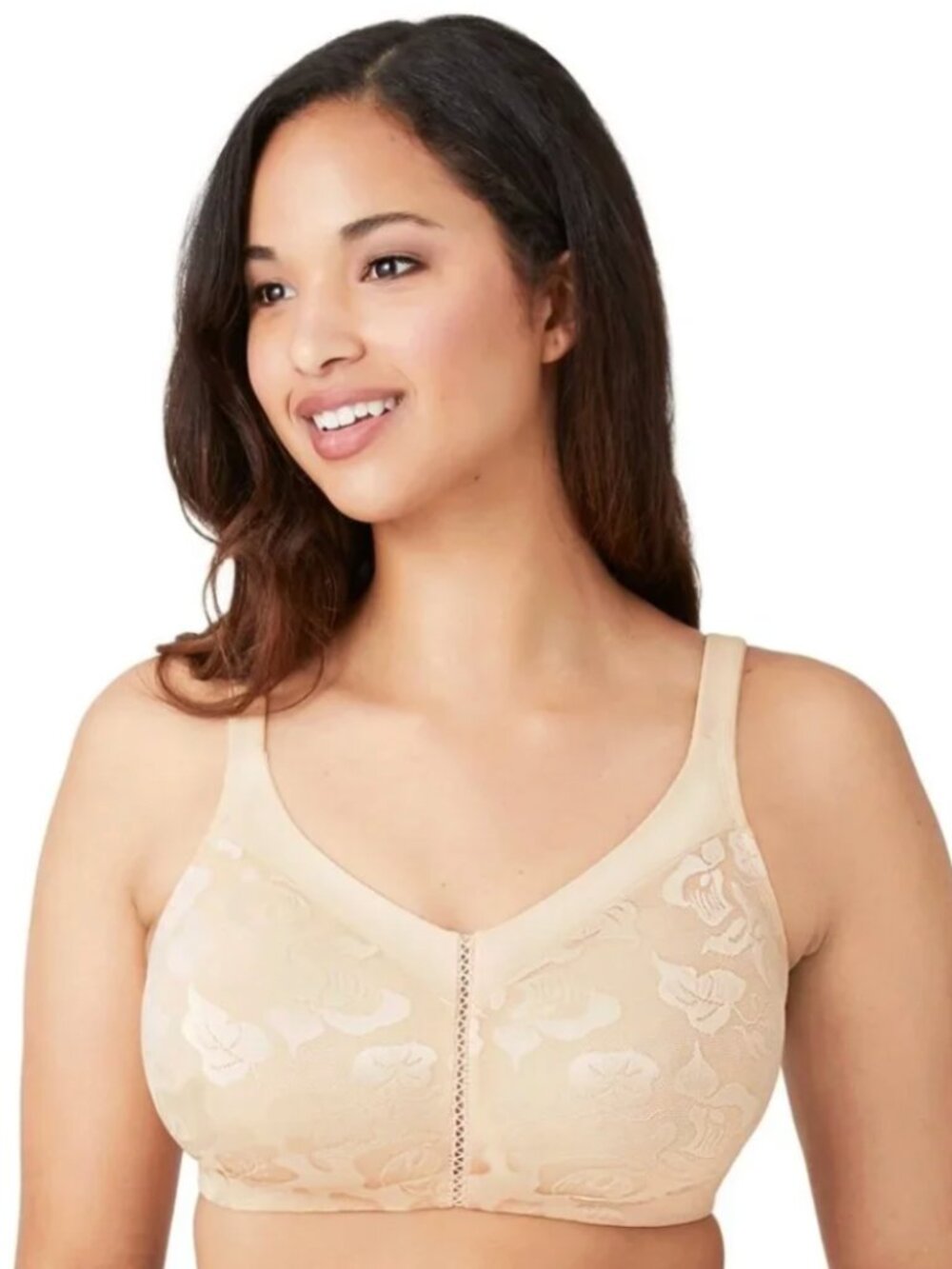 WACOAL Awareness Full Figure Seamless Wire Free Bra in Sand Lace - Size 42C